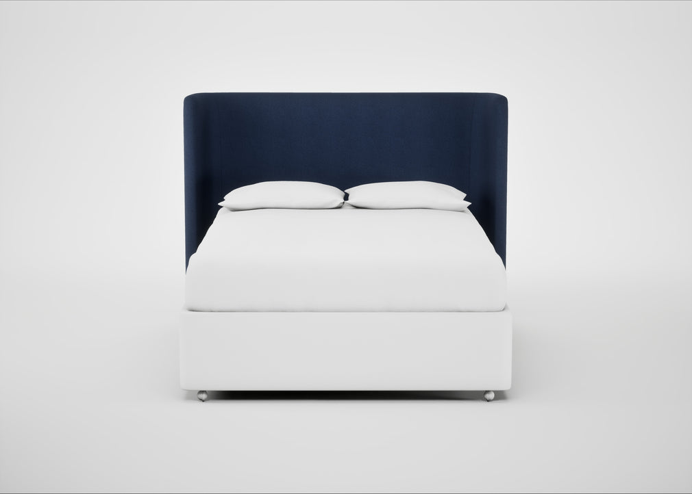 Monroe Headboard King / Capelo Linen-Cotton Inkspot