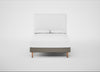 Shallow Divan Bed Base Double / Broad Weave Pebble / Light Stem