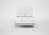 Shallow Divan Bed Base Double / Broad Weave Tin / Light Stem