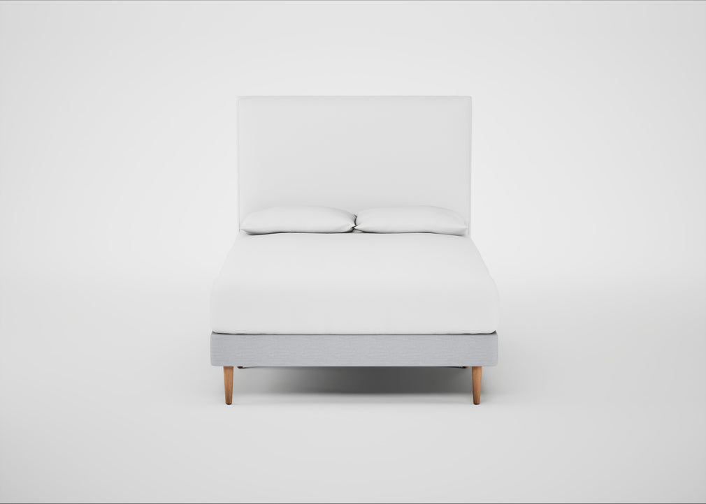 Shallow Divan Bed Base Double / Broad Weave Tin / Light Stem