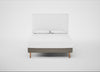 Shallow Divan Bed Base King / Broad Weave Pebble / Light Stem