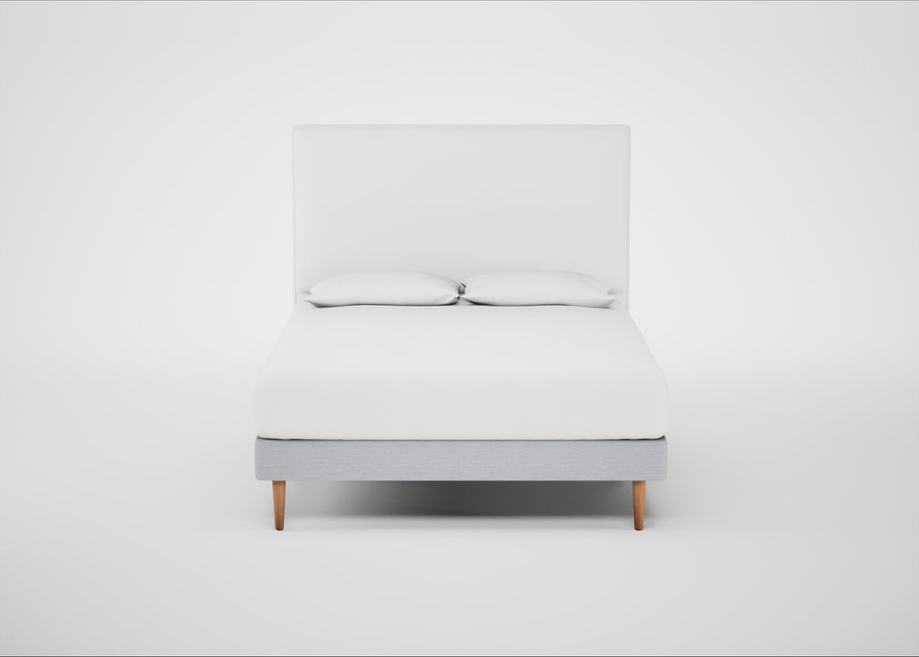 Shallow Divan Bed Base King / Broad Weave Tin / Light Stem