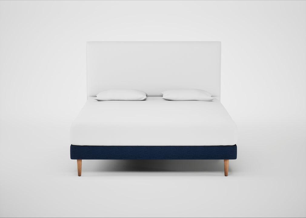Shallow Divan Bed Base Super King / Broad Weave Lagoon / Light Stem