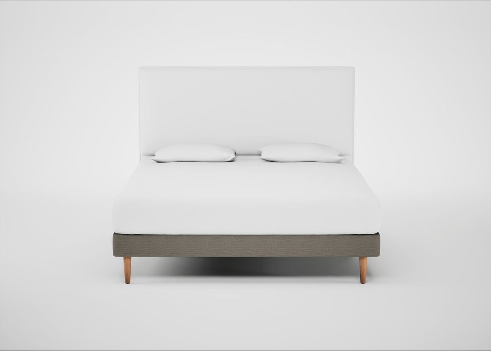 Shallow Divan Bed Base Super King / Broad Weave Pebble / Light Stem