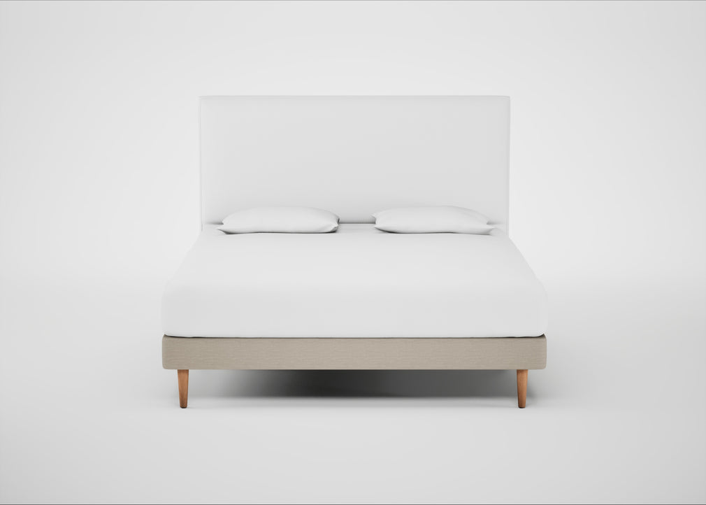 Shallow Divan Bed Base Super King / Broad Weave Putty / Light Stem