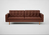 Hepburn 4 Seater Sofa Leather Grain Dark Brown 068 / Natural
