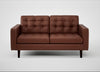 Hepburn 2 Seater Sofa Leather Grain Dark Brown 068 / Wenge Black