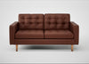 Hepburn 2 Seater Sofa Leather Grain Dark Brown 068 / Natural