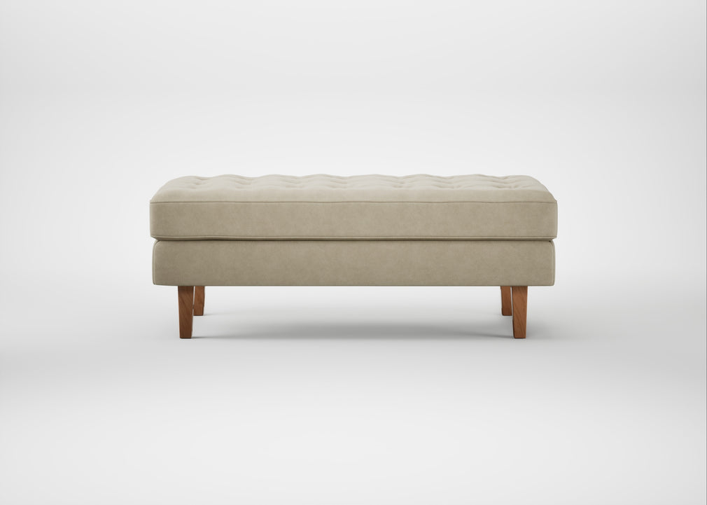 Hepburn Ottoman Leather Grain Dark Brown 068 / Natural