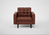 Hepburn Armchair Leather Grain Dark Brown 068 / Wenge Black