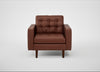 Hepburn Armchair Leather Grain Dark Brown 068 / Walnut