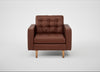 Hepburn Armchair Leather Grain Dark Brown 068 / Natural