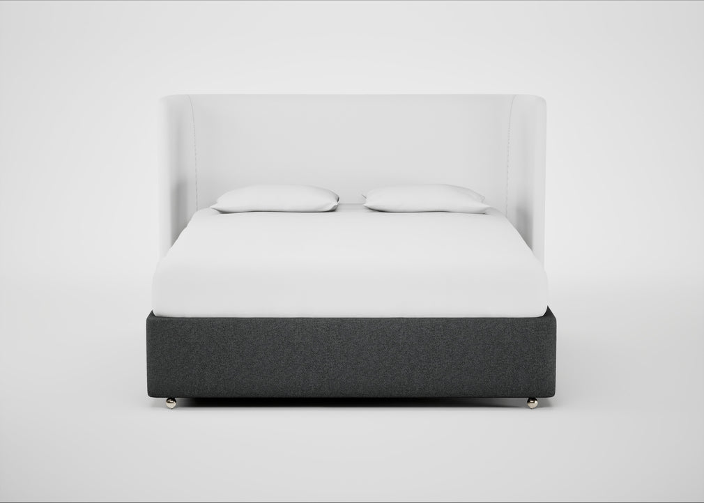 Deep Divan Bed Base Super King / None / Melton Wool Granite