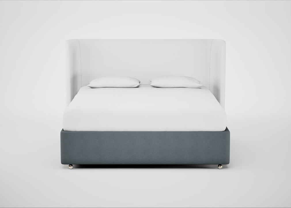 Deep Divan Bed Base Super King / None / Capelo Linen-Cotton Mineral