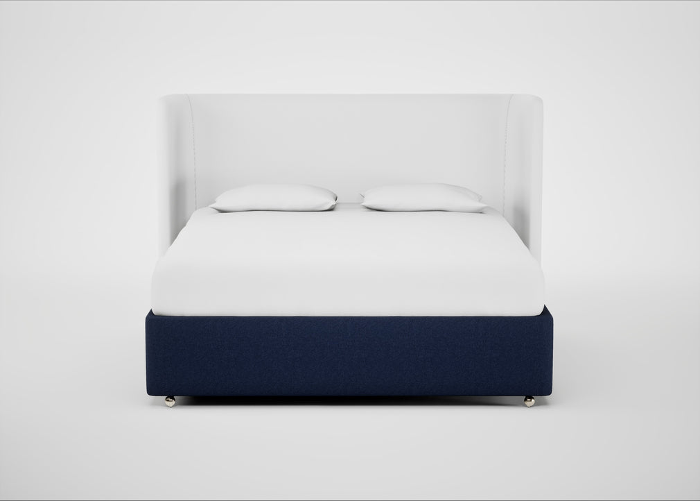 Deep Divan Bed Base Super King / None / Melton Wool New Navy