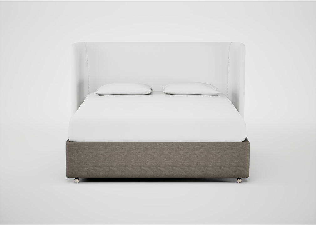 Deep Divan Bed Base Super King / None / Broad Weave Pebble