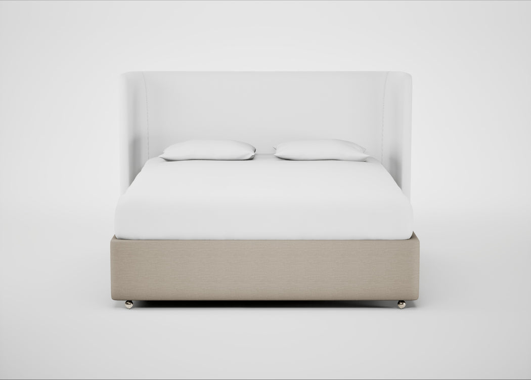 Deep Divan Bed Base Super King / None / Broad Weave Putty