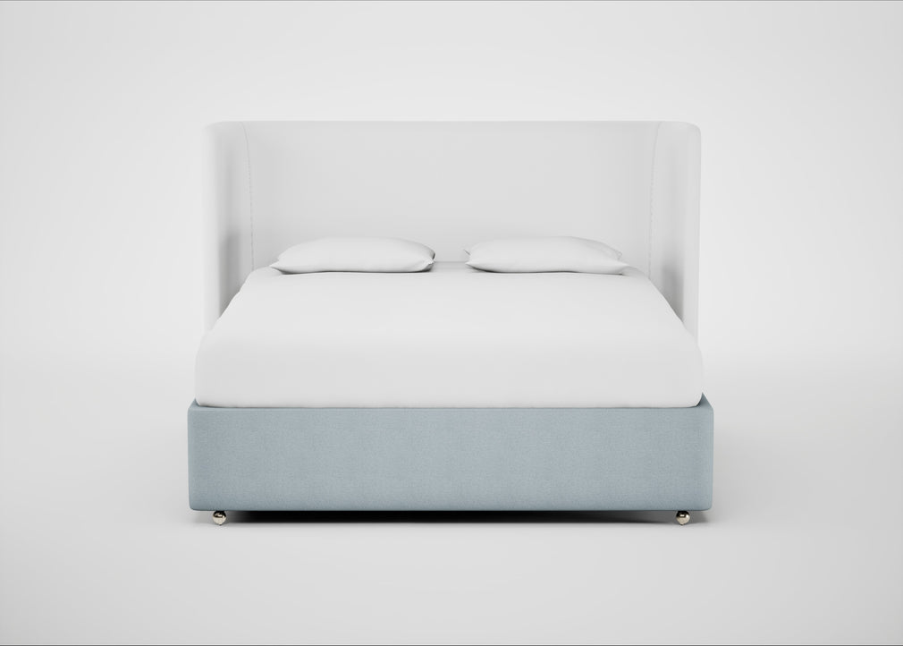 Deep Divan Bed Base Super King / None / Capelo Linen-Cotton Sea Shanty