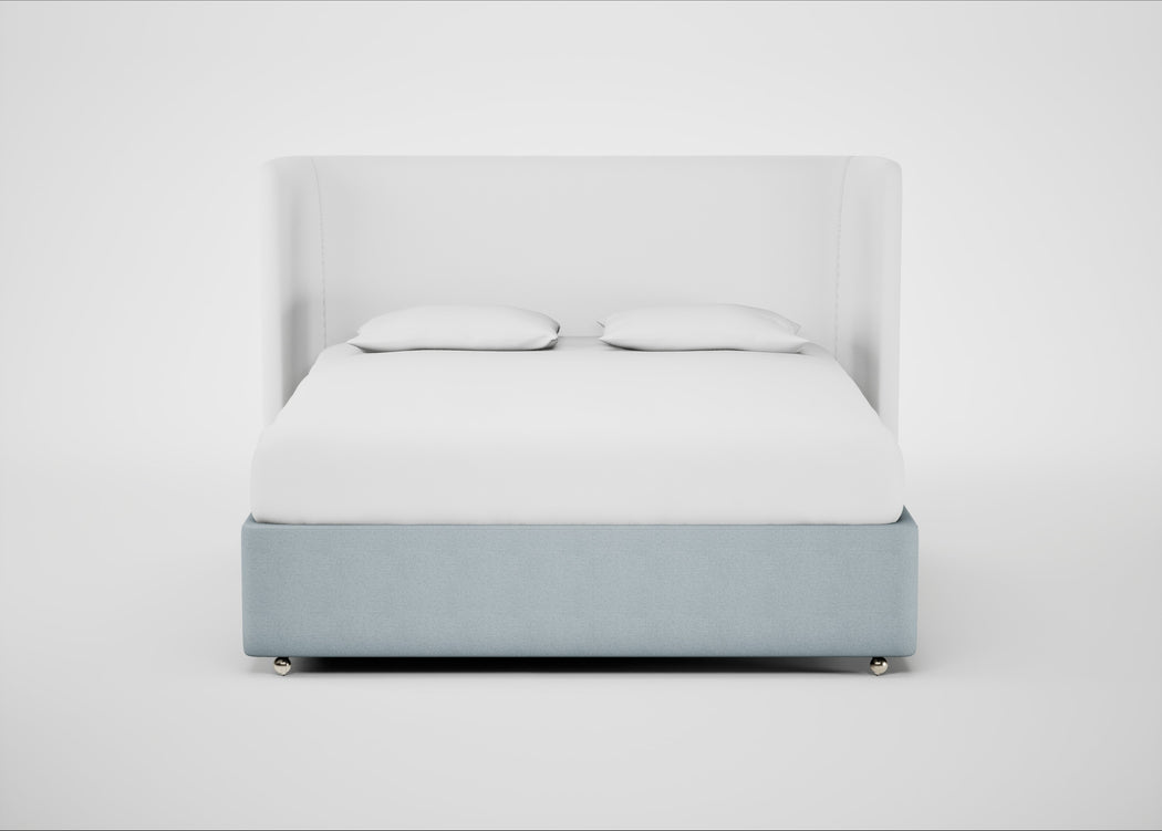 Deep Divan Bed Base Super King / None / Capelo Linen-Cotton Sea Shanty