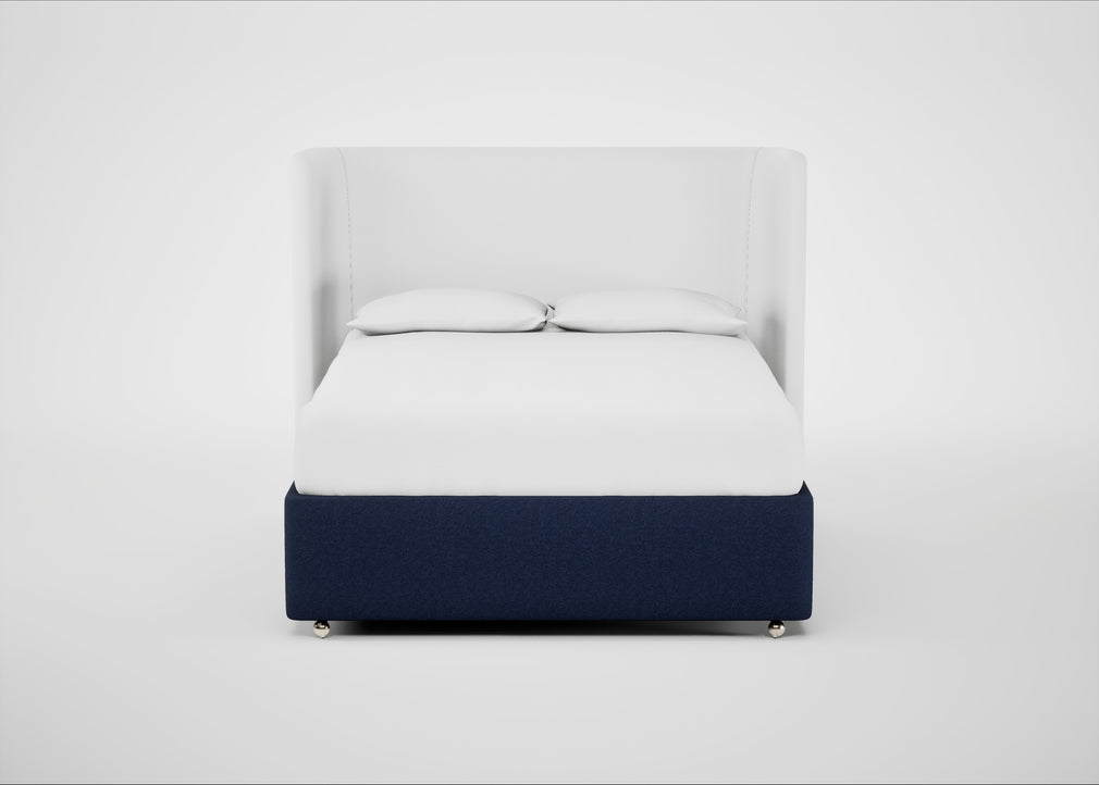 Deep Divan Bed Base King / None / Melton Wool New Navy