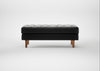Hepburn Ottoman Leather Stonewash Black 263 / Natural
