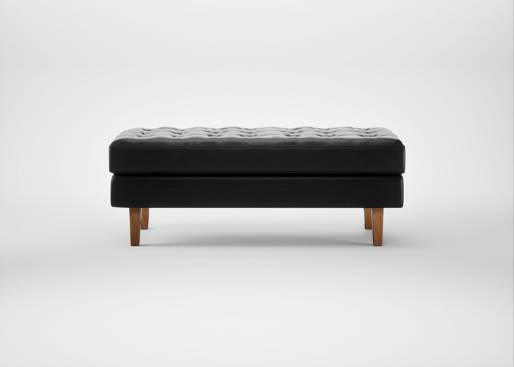 Hepburn Ottoman Leather Stonewash Black 263 / Natural