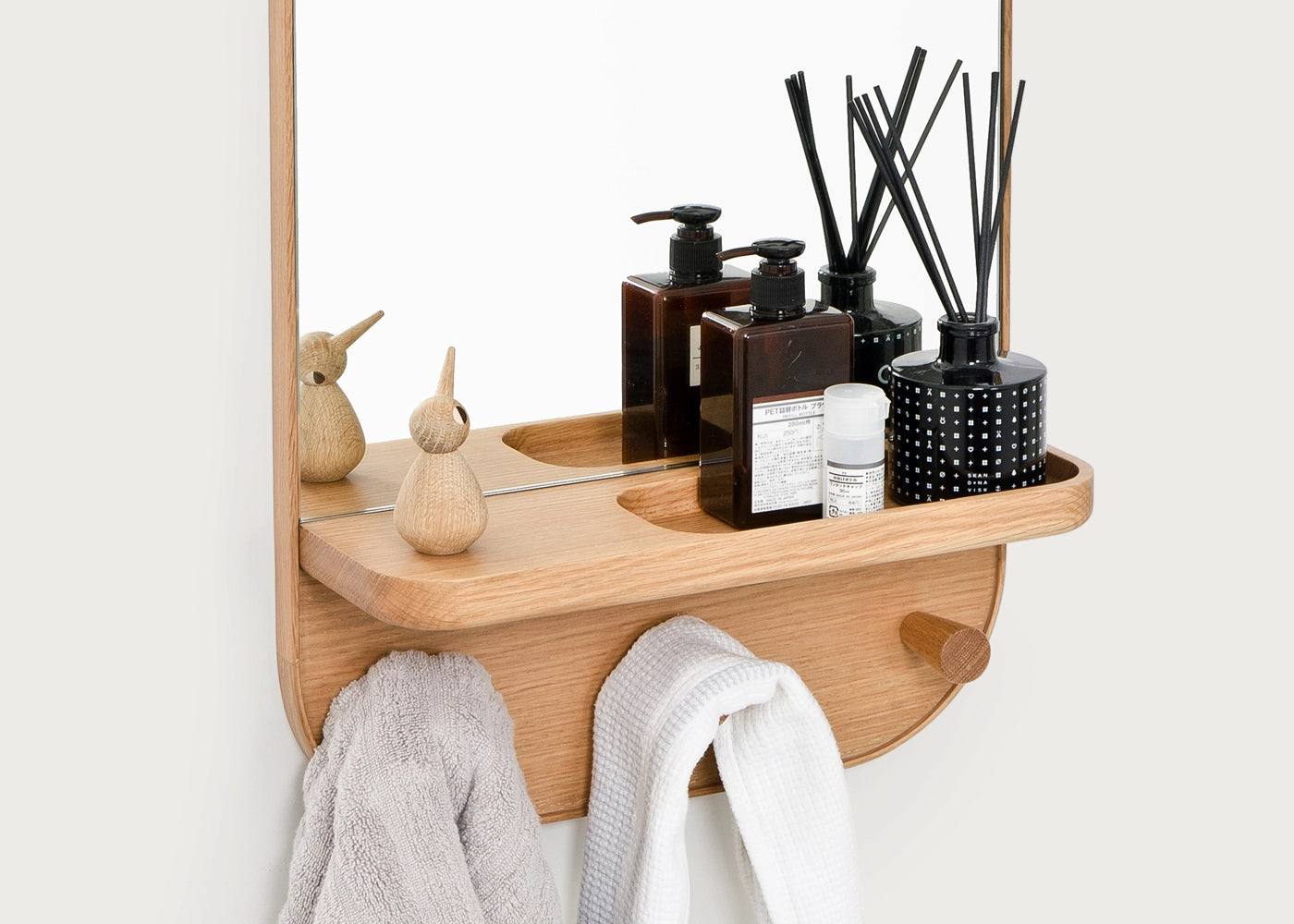 Silent Butler Oak Storage Mirror
