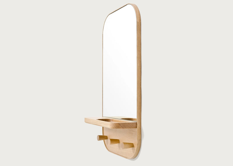 Silent Butler Oak Storage Mirror