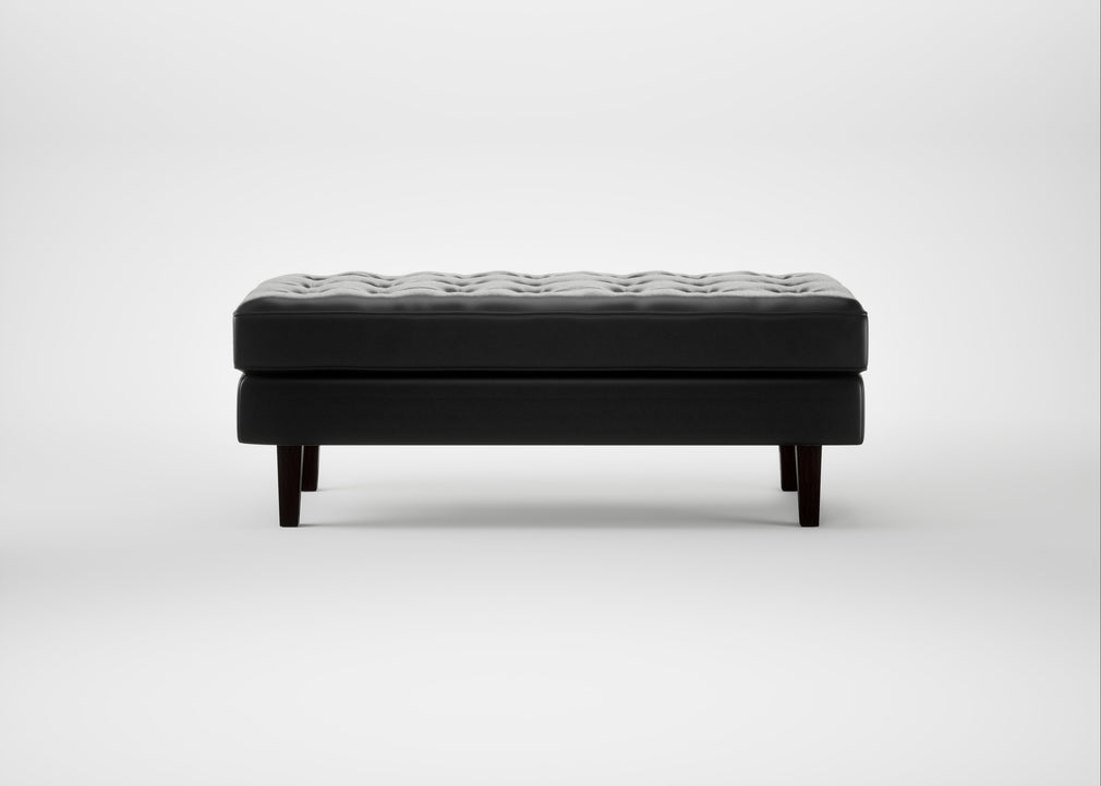 Hepburn Ottoman Leather Stonewash Black 263 / Wenge Black