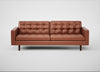 Hepburn 4 Seater Sofa Leather Stonewash Light Brown 274 / Wenge Black