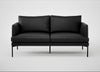 Matera 2 Seater Sofa Leather Grain Graphite 063 / Black