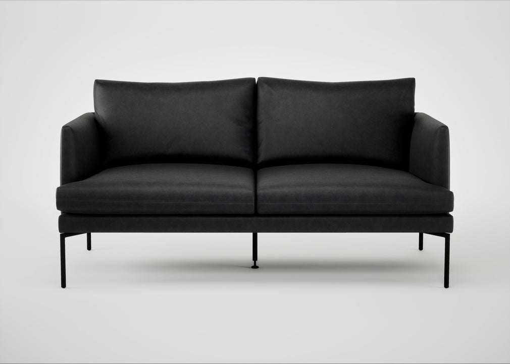 Matera 2 Seater Sofa Leather Grain Graphite 063 / Black