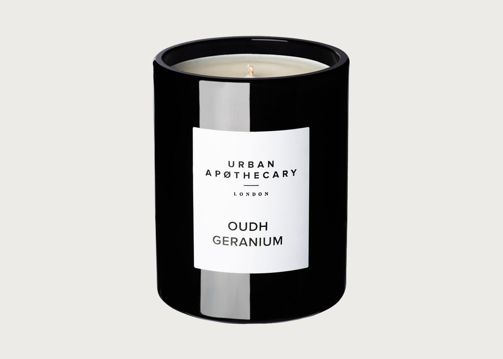 Signature Oudh Geranium Scented Glass Candle