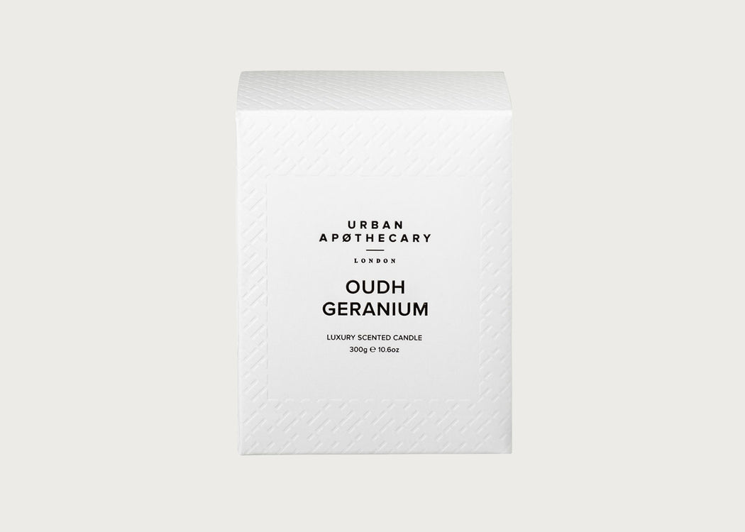 Signature Oudh Geranium Scented Glass Candle
