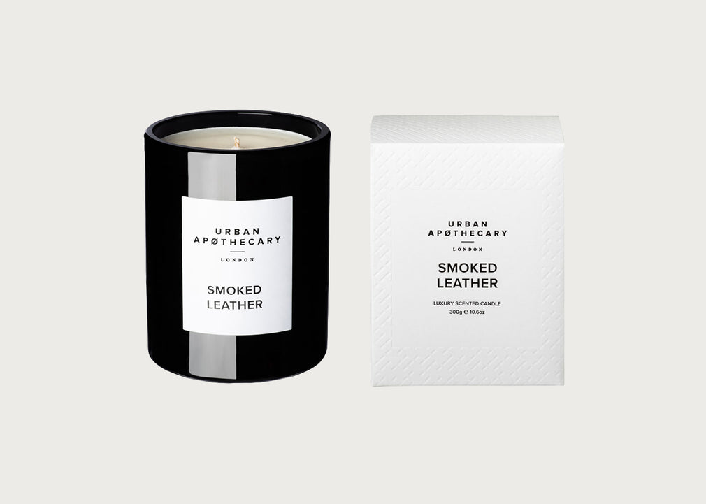 Signature Smoked Leather Scented Glass Candle