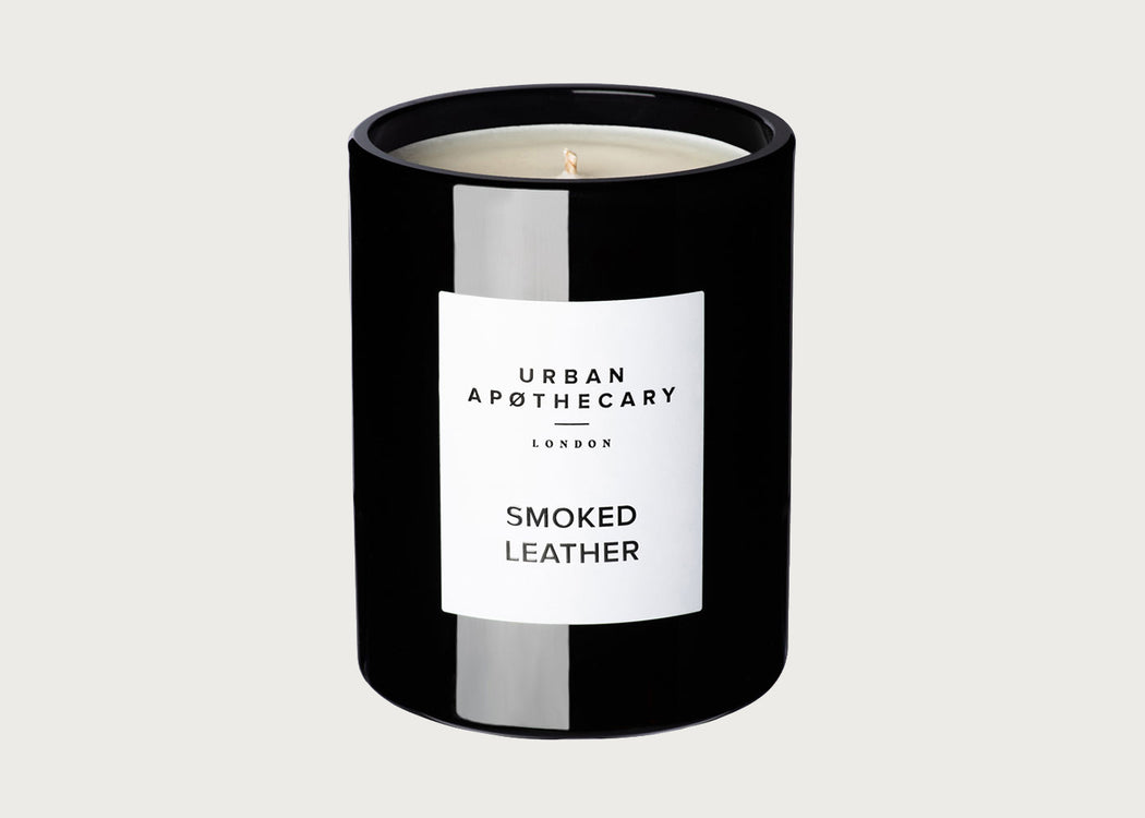 Signature Smoked Leather Scented Glass Candle