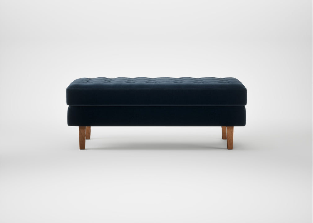 Hepburn Ottoman Nobilis Velvet Night / Natural