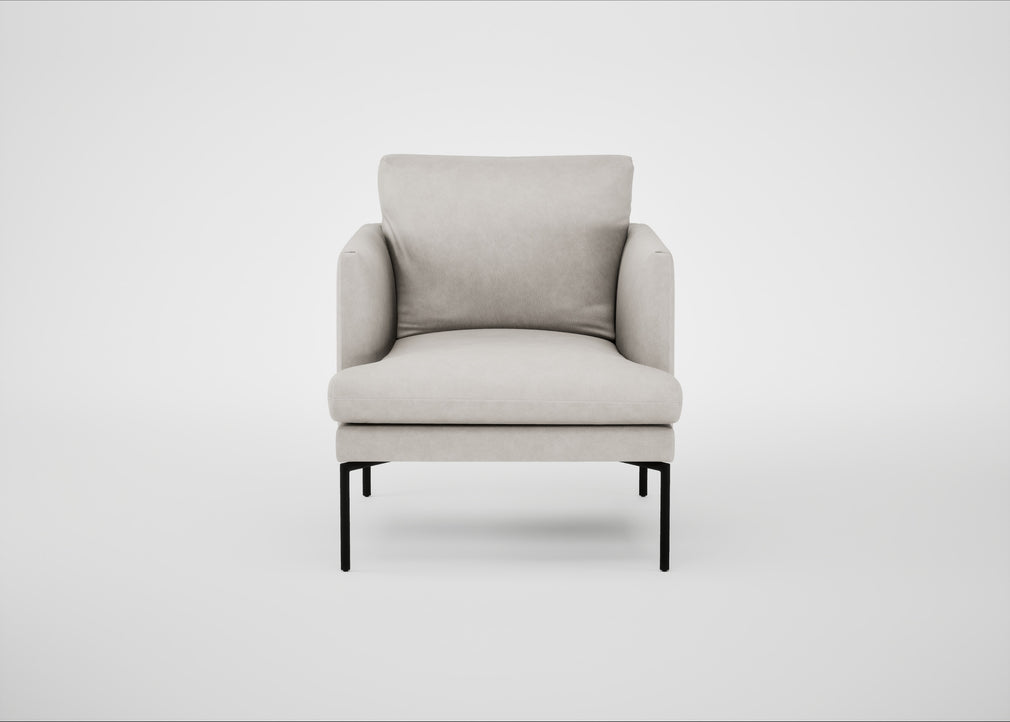 Matera Armchair Leather Grain White 000 / Black