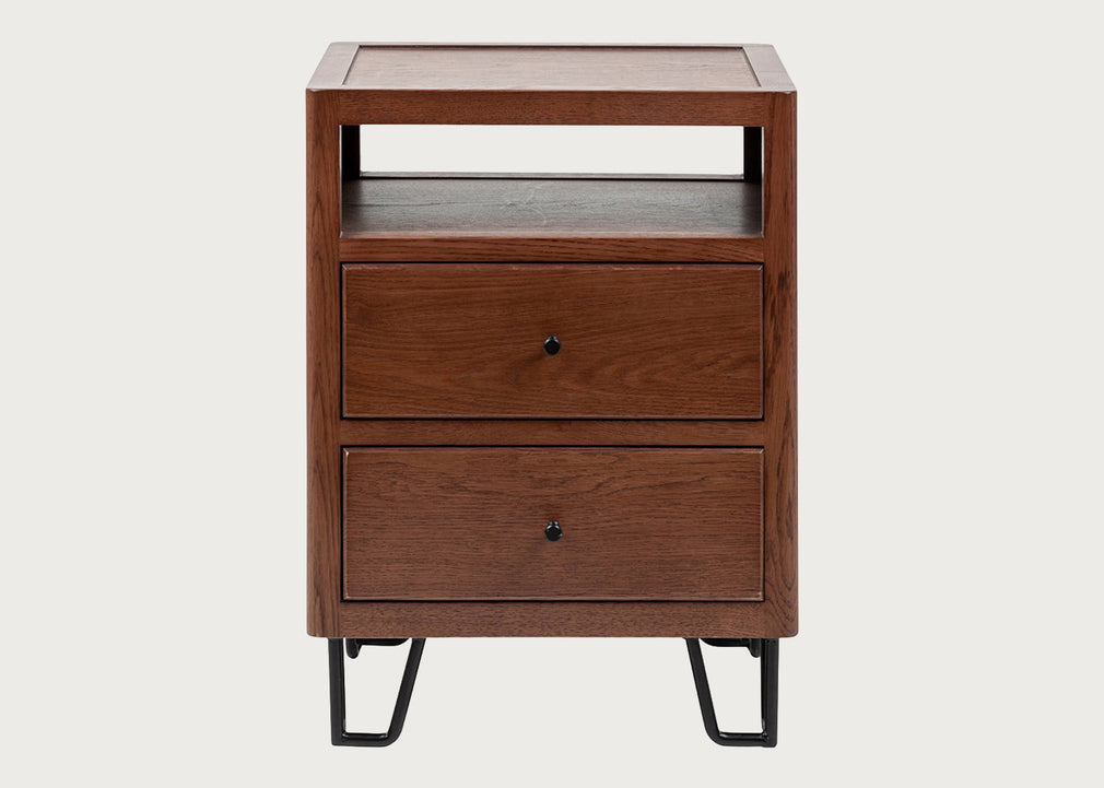 Brunel Bedside Table Dark Wood