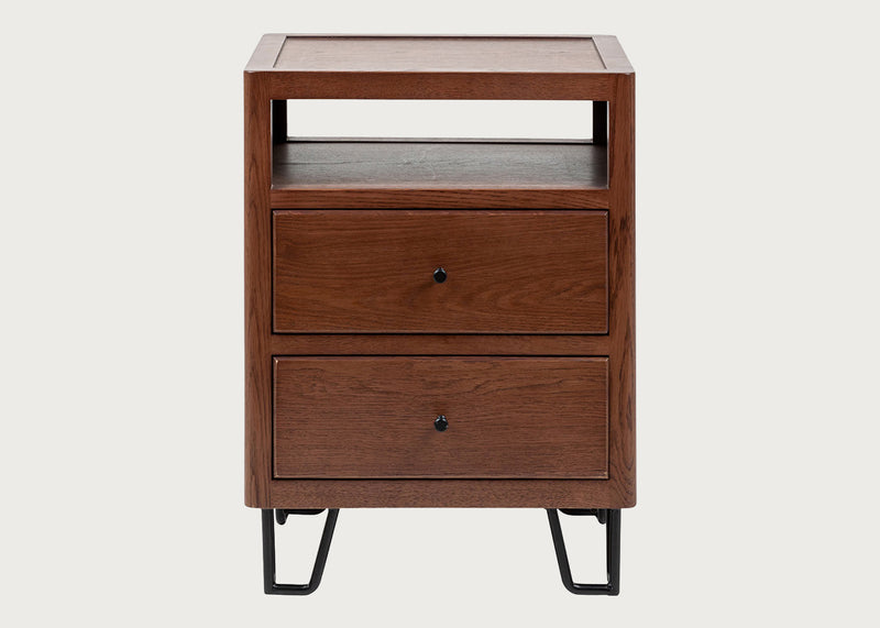 Brunel Bedside Table Dark Wood