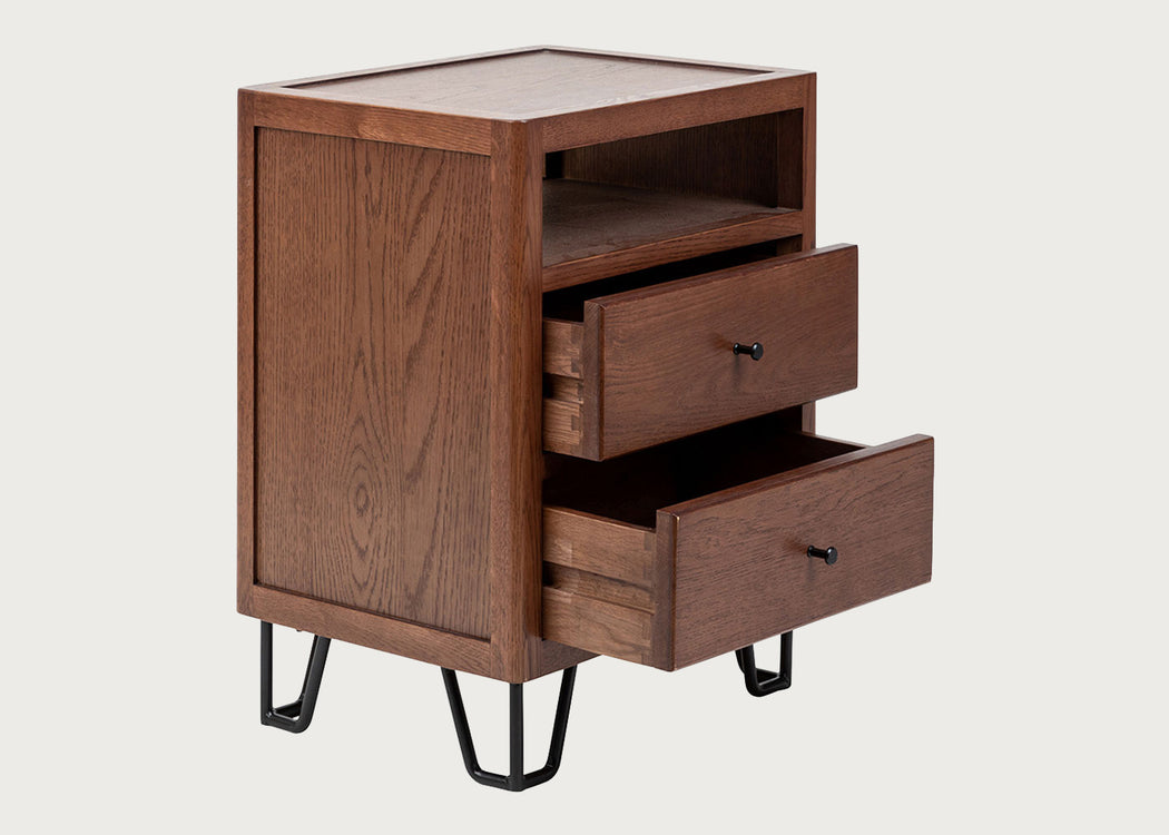 Brunel Bedside Table Dark Wood