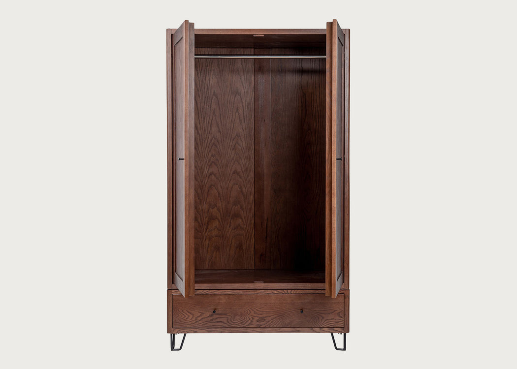 Brunel Double Wardrobe Dark Wood