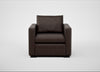 Palermo Armchair Leather Grain Chocolate 066 / Black
