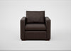Palermo Armchair Leather Grain Chocolate 066 / Walnut and Brass