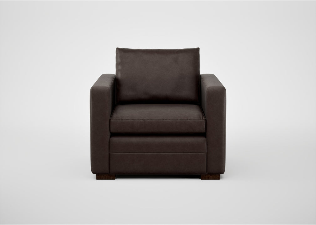 Palermo Armchair Leather Grain Chocolate 066 / Walnut