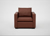 Palermo Armchair Leather Grain Dark Brown 068 / Black