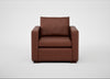 Palermo Armchair Leather Grain Dark Brown 068 / Walnut and Brass