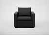 Palermo Armchair Leather Grain Graphite 063 / Black