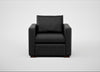 Palermo Armchair Leather Grain Graphite 063 / Walnut and Brass