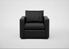 Palermo Armchair Leather Grain Graphite 063 / Walnut